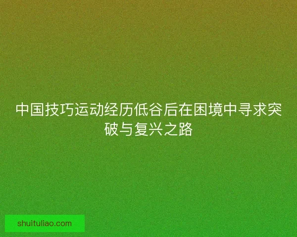 中国技巧运动经历低谷后在困境中寻求突破与复兴之路